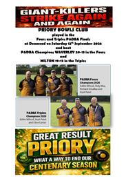 What a Great Day - well done Priory