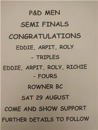 Well done - Good Luck in the Semi-Finals